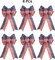 6-Pack Patriotic Bows for Wreaths – 4th of July Decorations, Red, Beige & Blue Star Burlap Bows (8x12.5 Inches) for Independence Day, Memorial Day & Veterans Day